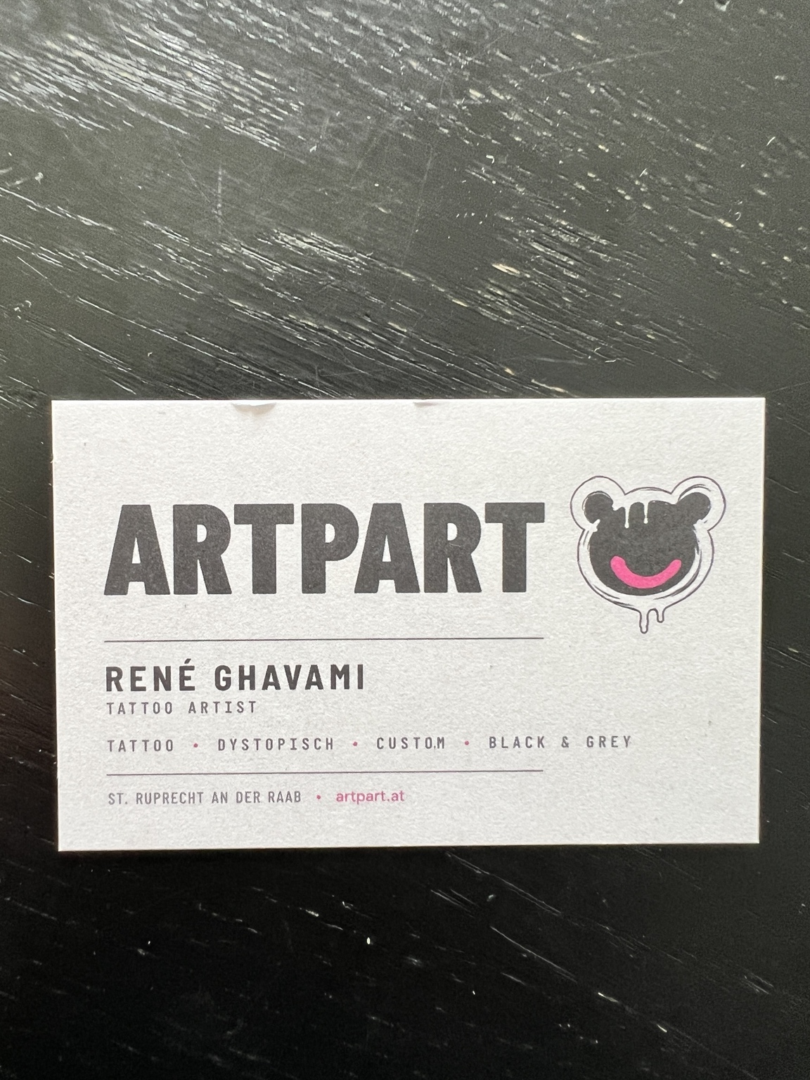 ArtPart-Visitenkarte von René Ghavami