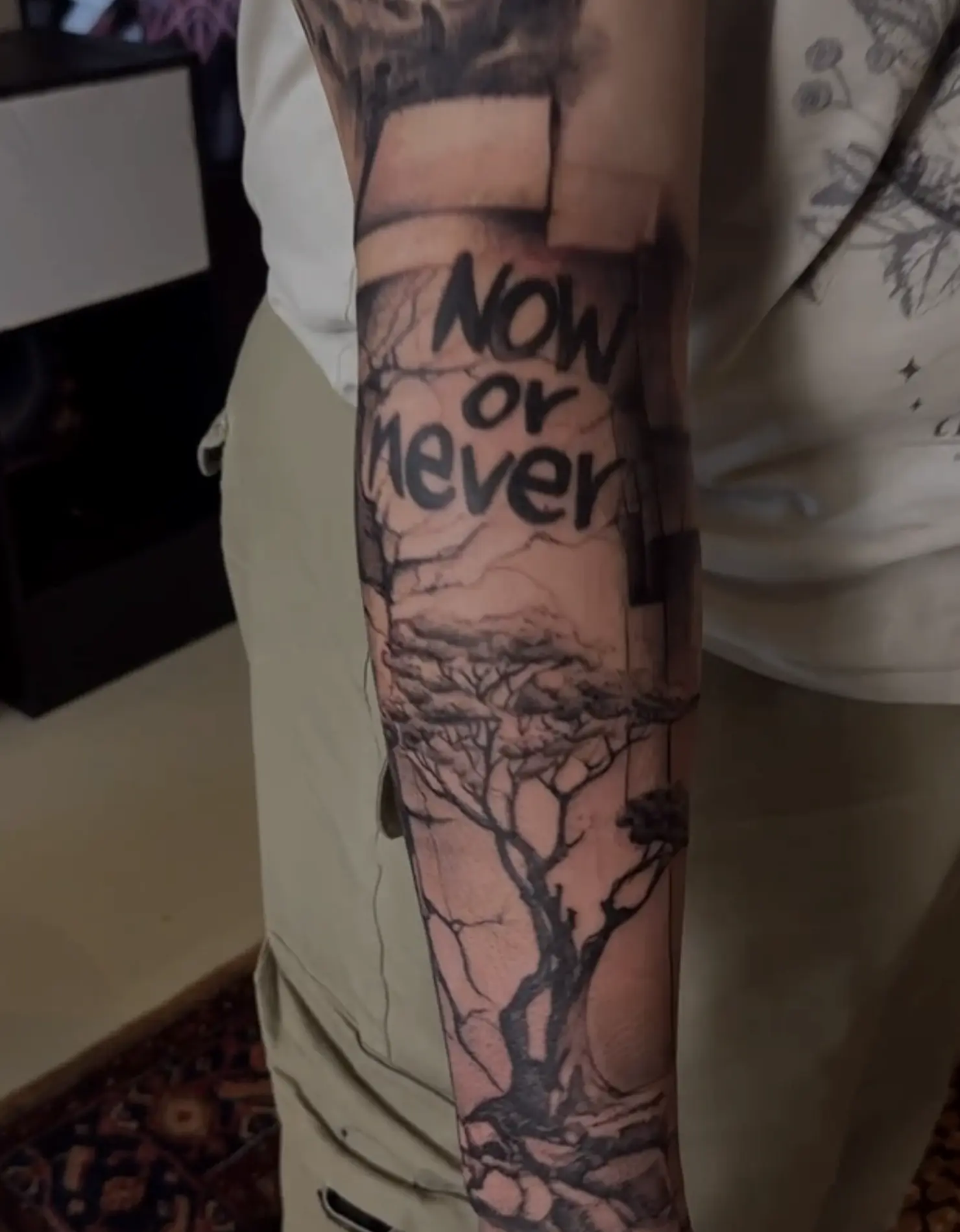 Now or Never – Tattoo von René Ghavami, Full Sleeve